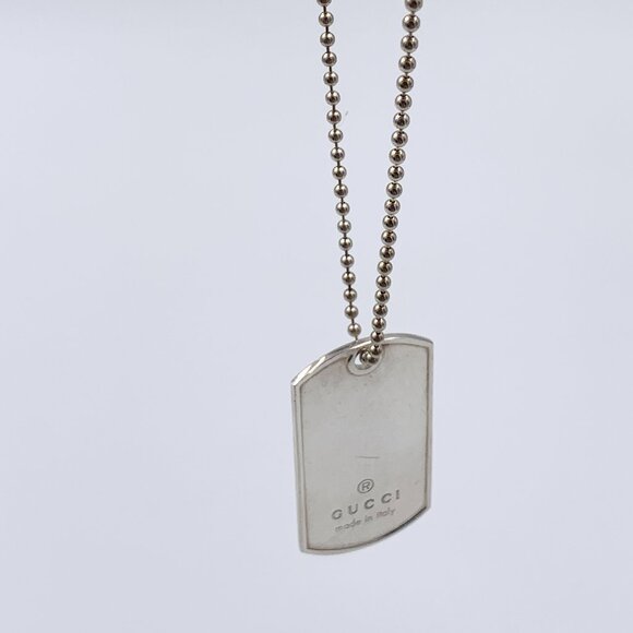 Authentic Gucci 925 Silver Dog Tag Pendant Necklace - Picture 10 of 11